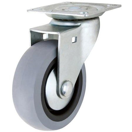 G1 Series Swivel Caster, 3 In Dia Wheel, TPR Wheel, Gray, 121 Lb